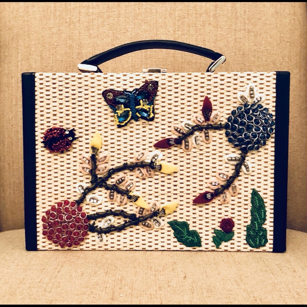 Alice and Olivia Straw Handbag